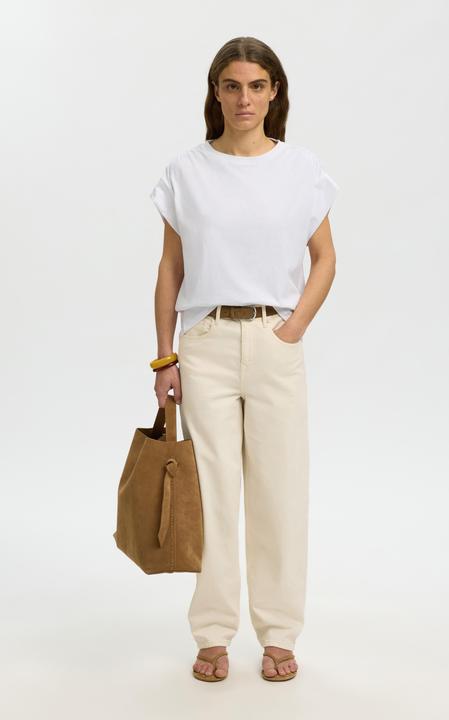 Immagine prodotto Selected Baumwoll Oberteil mit kurzen Ärmeln (M)