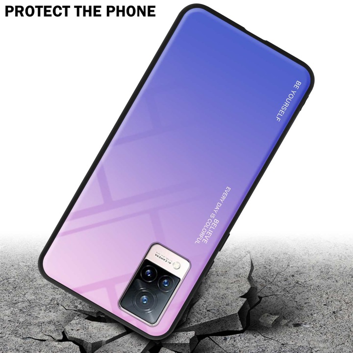 Productafbeelding Cadorabo TPU 2 Kleuren Glazen Hoesje (Vivo V21)