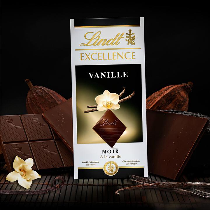 Actual product image Lindt Excellence dark vanilla chocolate bar (100 g)