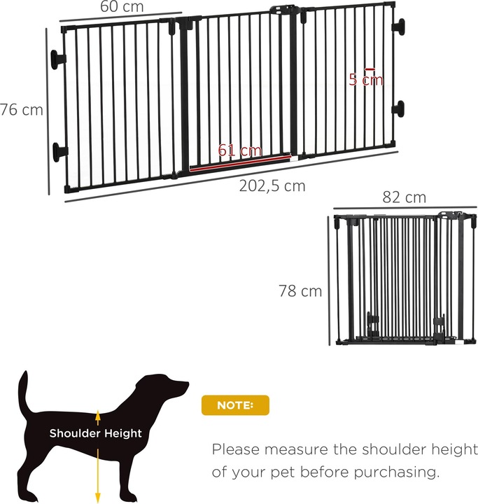 Actual product image PawHut Barrier grille with adjustable angles