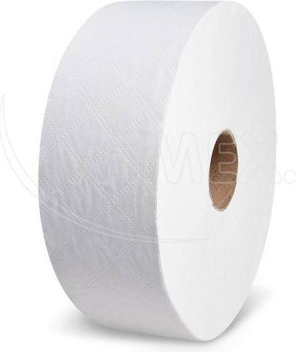 Wimex.eu Toilet paper (tissue) 2-ply embossed white JUMBO 25cm 240m - 6 pieces (6 x)