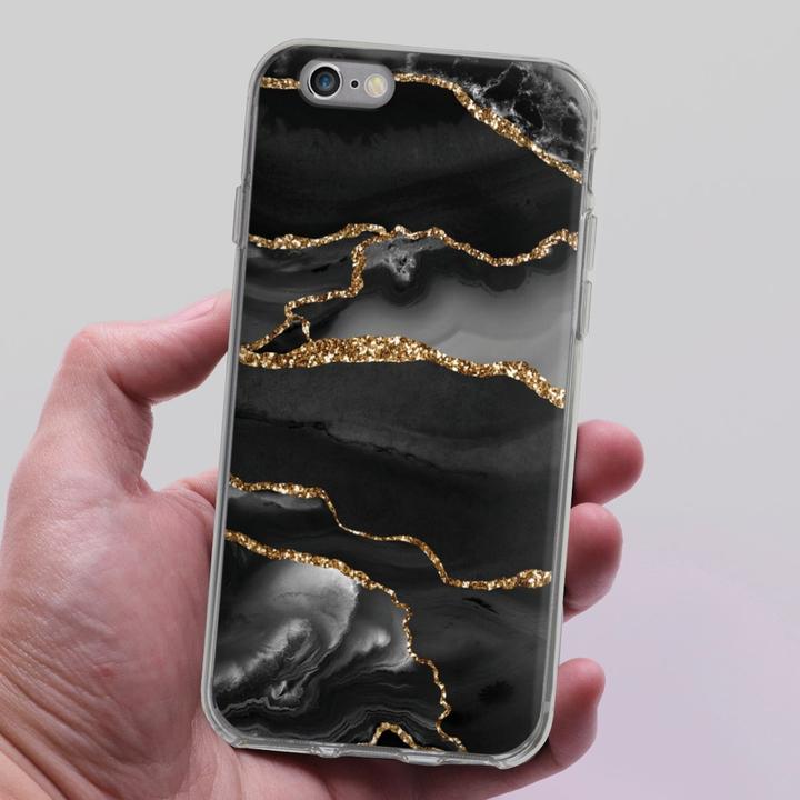 Produktbild DeinDesign Silikon Hülle für Apple iPhone 6 Handyhülle Case Smartphone Schutzhülle Glitzer Look Marmor Muster (Apple iPhone 6)