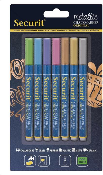 Produktbild Securit Kreidemarker fein Metallic 1mm 7er (7x)
