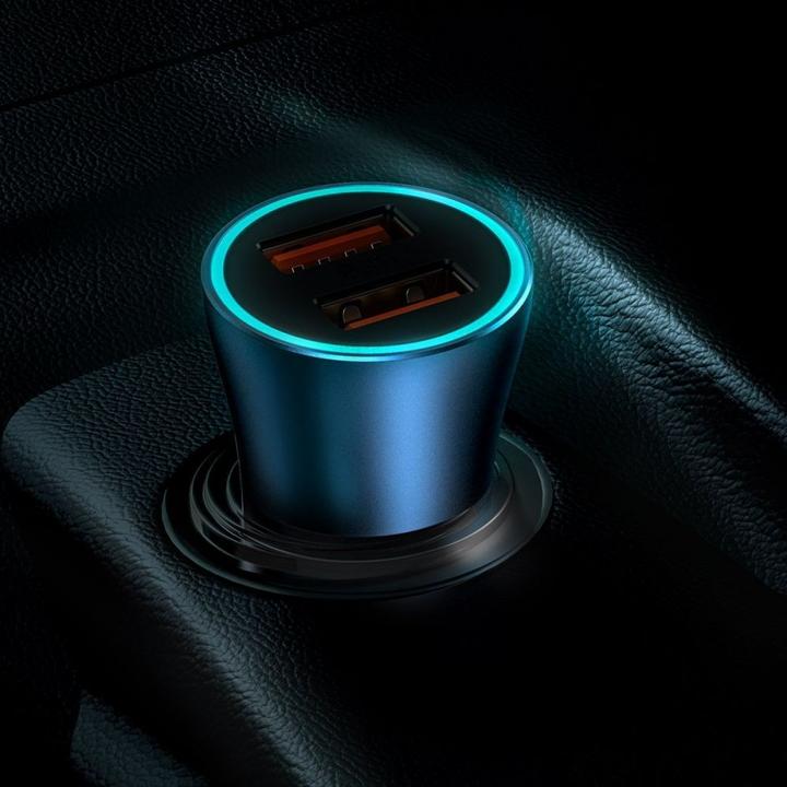 Produktbild Baseus Golden Contactor Pro car charger, 2x USB, 40W (blue)