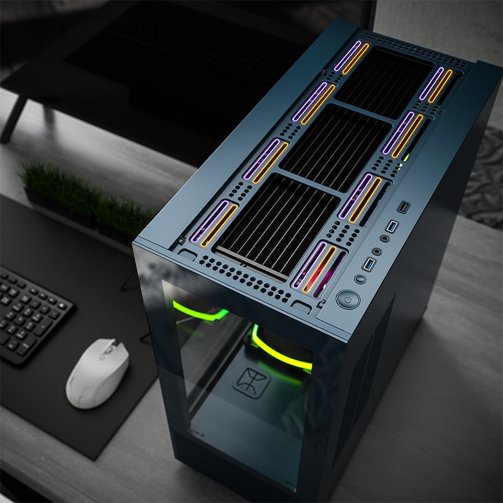 Produktbild Montech SKY TWO, Midi-Tower - blau (ATX, mATX, Mini-ITX)