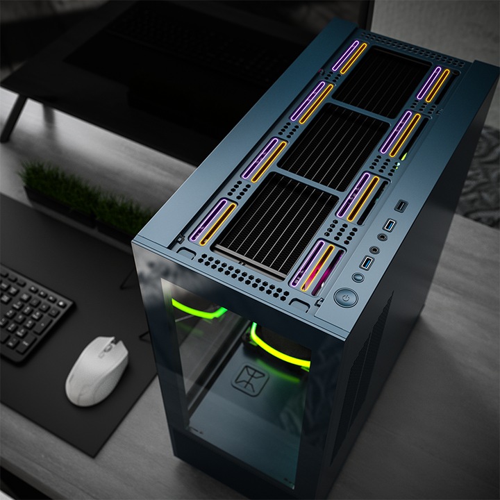 Produktbild Montech SKY TWO, Midi-Tower - blau (ATX, mATX, Mini-ITX)