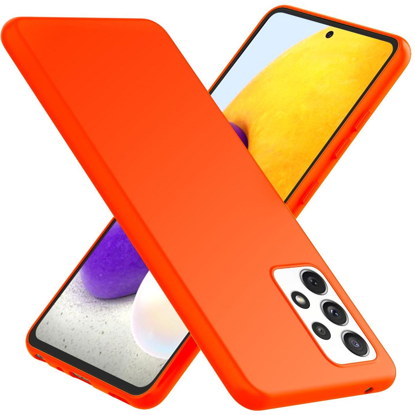 Nalia Neon Silikon Handyhülle (Samsung Galaxy A72), Smartphone Hülle, Orange