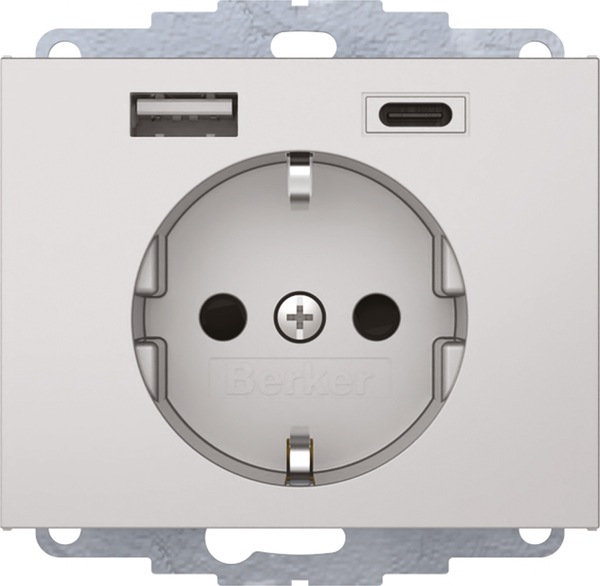 Produktbild Berker Steckdose SCHUKO/USB A-C K.x alu matt