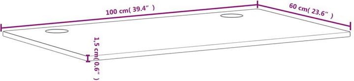Actual product image vidaXL Schreibtischplatte 100x60x1,5 cm Massivholz Buche,Material (100 x 60 x 1,5 cm)