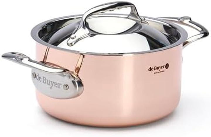 Image du produit de Buyer Prima Matera Marmite à légumes avec couvercle à induction (Casserole, Acier inoxydable, Cuivre, 16 x 8.80 cm)