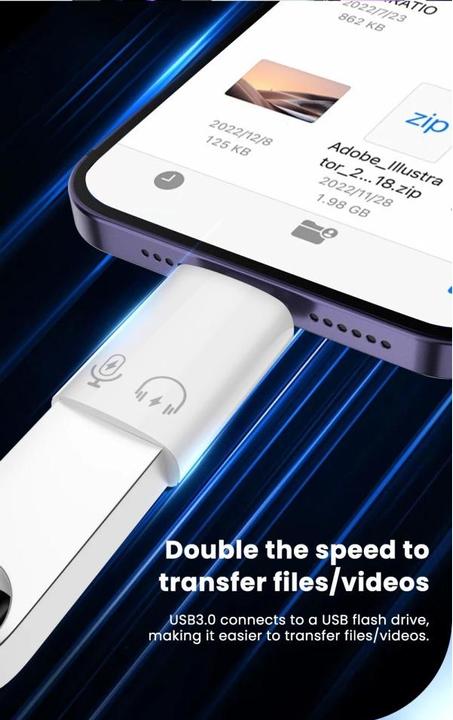 Produktbild PowerGuard Lightning USB 3.0 Headphone Adapter Charge & Data OTG (Lightning)