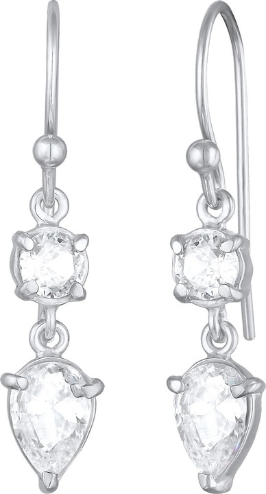 Produktbild Elli Ohrringe Tropfen Solitär Zirkonia 925 Silber (925er Sterling Silber, Zirkonia, Gummiband)