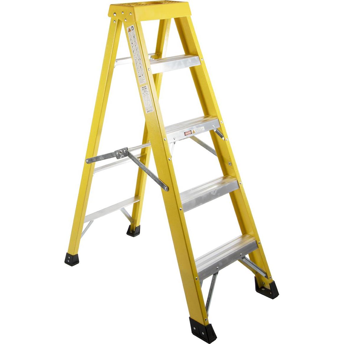 RS PRO, Scala a pioli, Scala 5 gradini in fibra di vetro (Scala doppia)