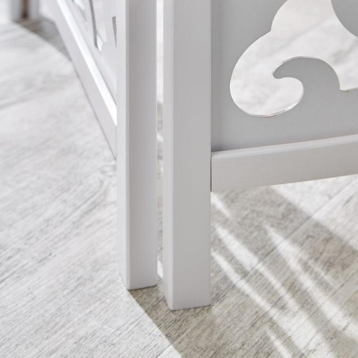 Actual product image Greendeco 3 Partition Wood Partition Spanish Wall Privacy Screen White