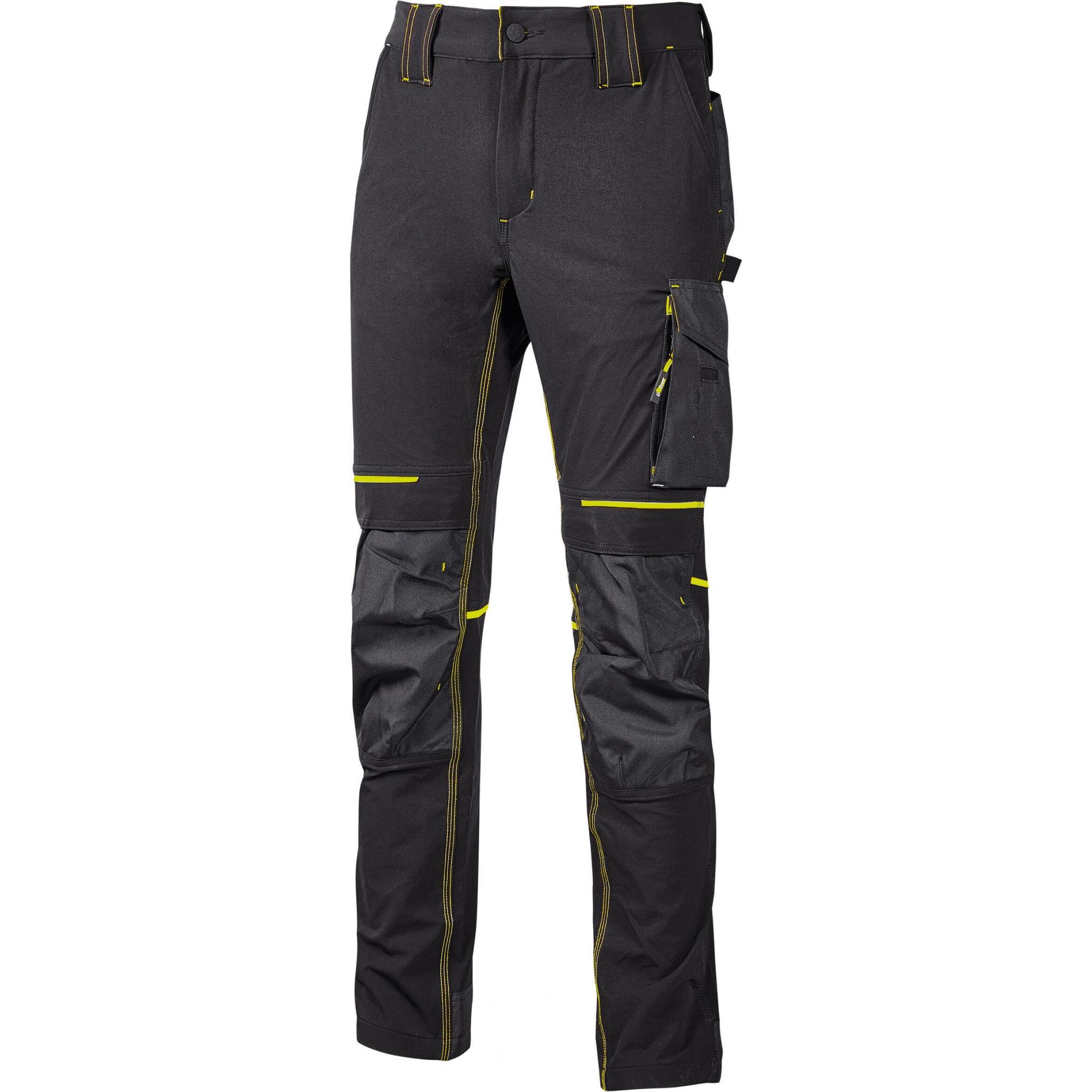 U-Power, Arbeitshose, Stretch-Bundhose "4-Wege" ATOM black carbon, Gr.XL (XL)