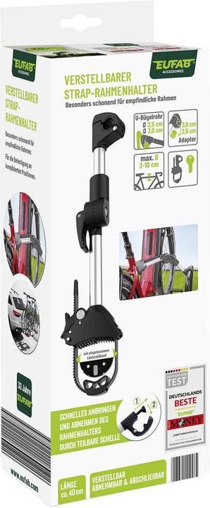 Actual product image Eufab Verstellbarer Strap-Rahmenhalter 40cm (Black, Silver)