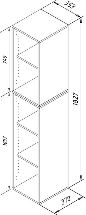 Actual product image VCM Wood office cabinet filing rack Lona l 5 compartments (35 x 37 x 183 cm)