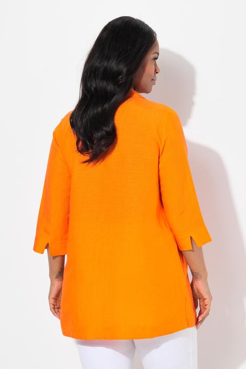 Immagine prodotto Ulla Popken Tunica dal taglio lungo e svasato con colletto da camicia e maniche a 3/4 (60)