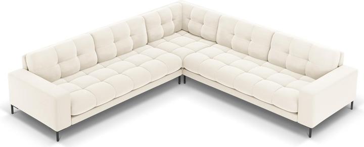Actual product image Cosmopolitan Design Velvet Symmetrical Corner Sofa, "Bali", 6 Seats, Light Beige, 256x256x75 Made in Europe (Corner sofa)