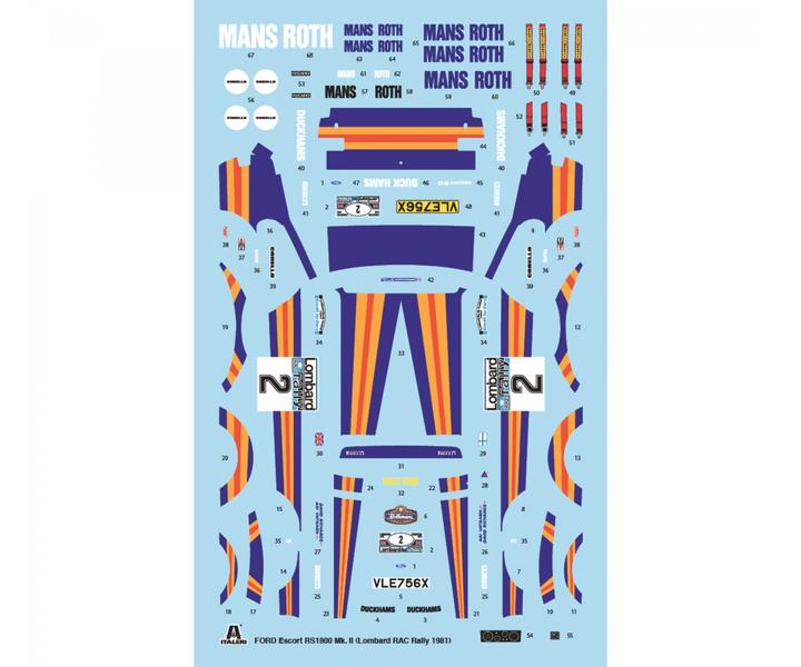 Produktbild Italeri 1:24 Ford Escort RS 1800 MK.II Lombard