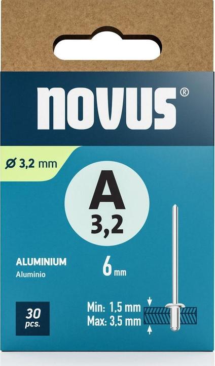 Immagine prodotto Novus Blindniete A3 x L: 6 mm Alu