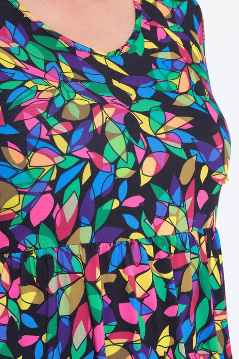 Actual product image Ulla Popken Matte Jersey Stained Glass A-Line Pocket Dress (62)