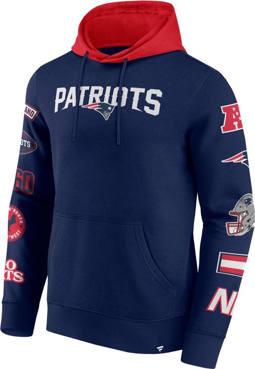 Immagine prodotto Fanatics Felpa con cappuccio con stampa sulle maniche dei New England Patriots NFL - S (S)