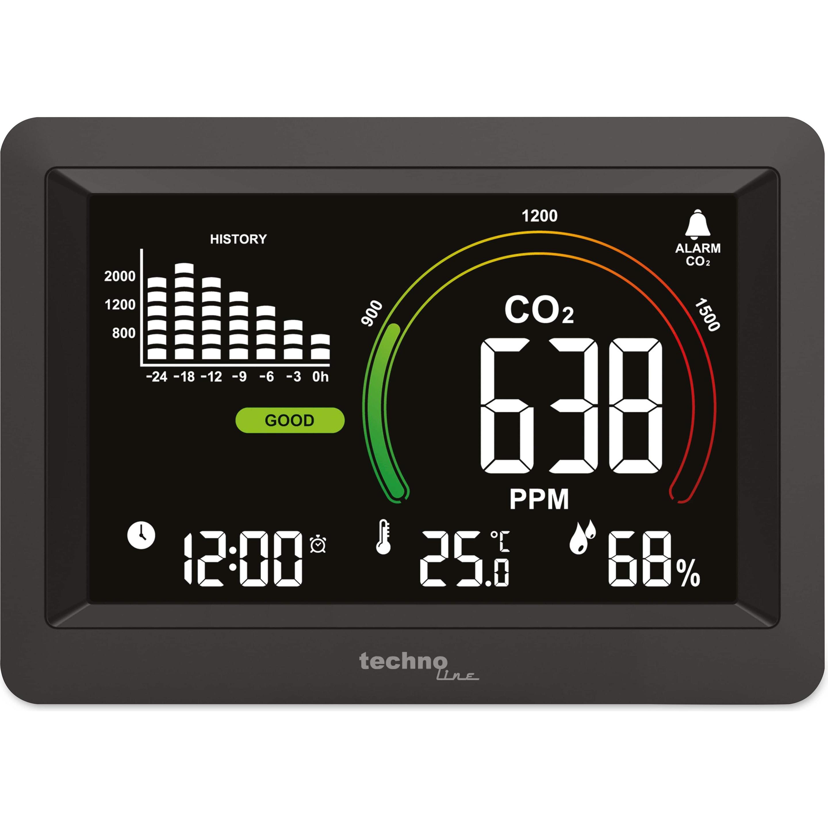 Thumbnail - Technoline Raumklimastation WL 1028 (Messgerätkoffer), Messtechnik, Schwarz