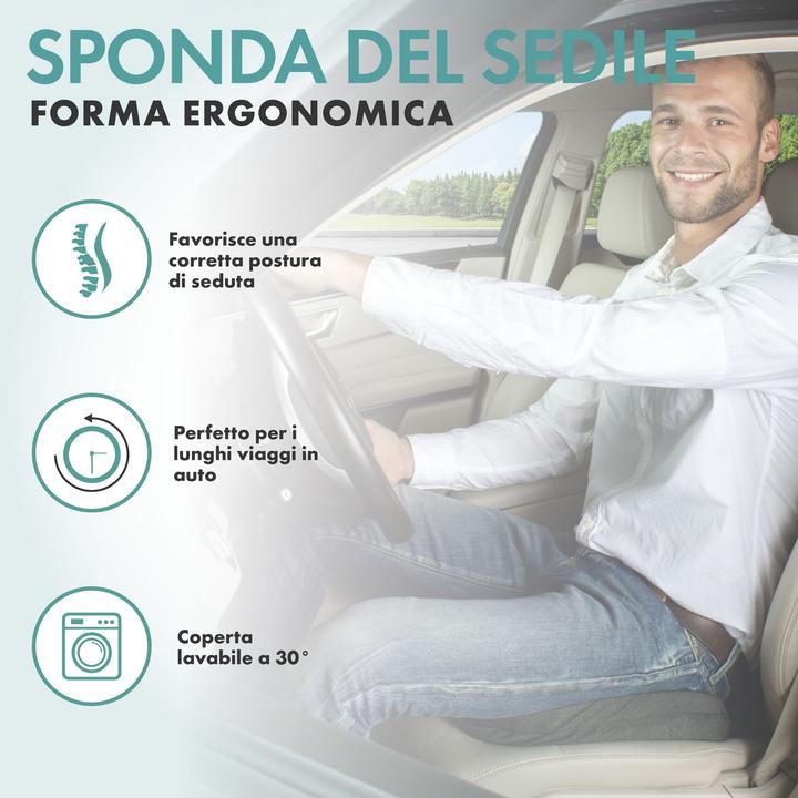 Image du produit Walser Coussin cunéiforme pour voiture Joel, coussin de siège ergonomique pour voiture, coussin de siège