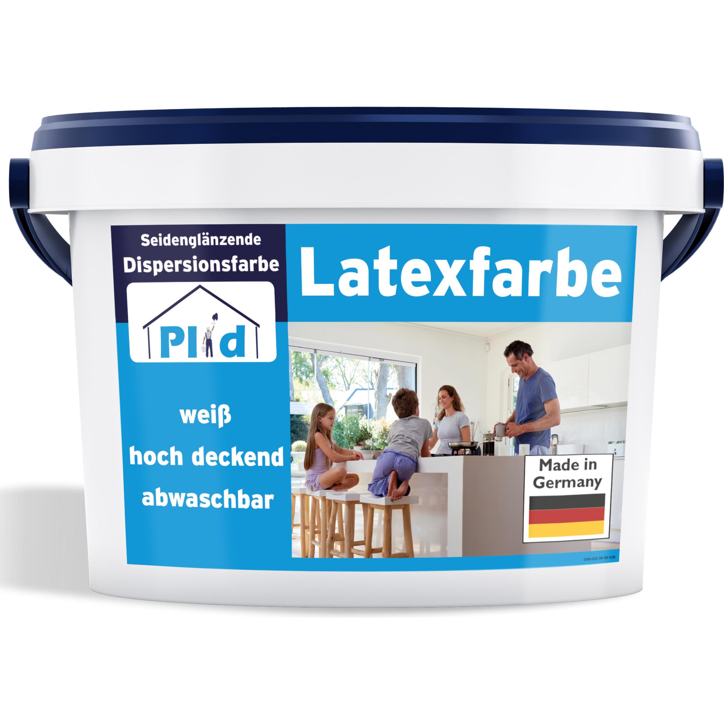 Thumbnail - Plid, Wandfarbe + Spezialfarbe, Latexfarbe 5L Weiss für ca. 30m² / abwaschbare Wandfarbe Küchenfarbe Innenfarbe (Weiss, ...