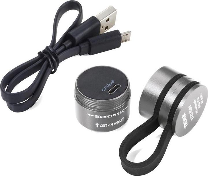 Actual product image Troika ECO RUN torch with LED light, 3 light functions, incl. charging cable, mat grey/black (3.60 cm)