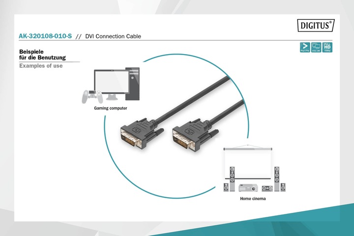 Actual product image Digitus Dvi — Dvi (1 m, DVI)