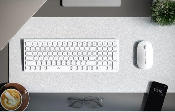 Actual product image Alogic AlogicEchelon Compact USB-C B Keyboard + Mouse for Mac (White) (DE, Wireless)