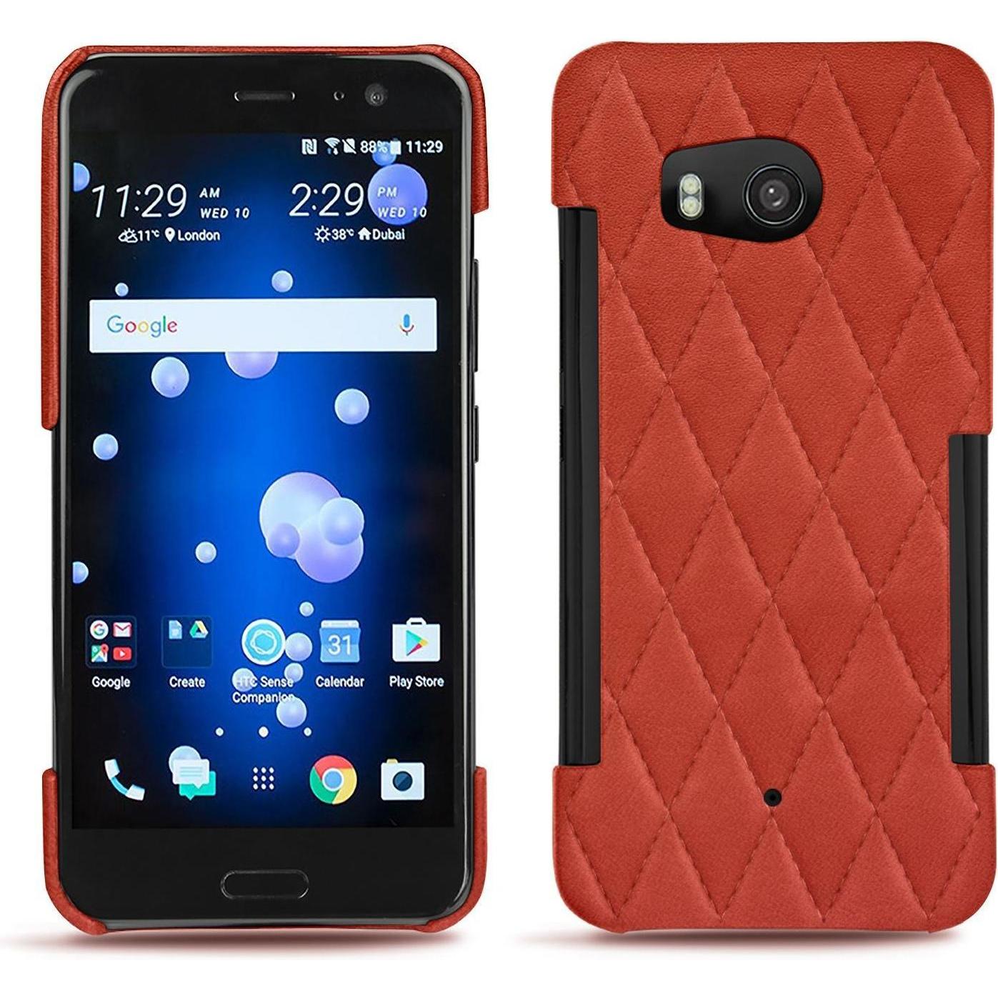 Thumbnail - Noreve Lederschutzhülle (HTC U11), Smartphone Hülle, Orange