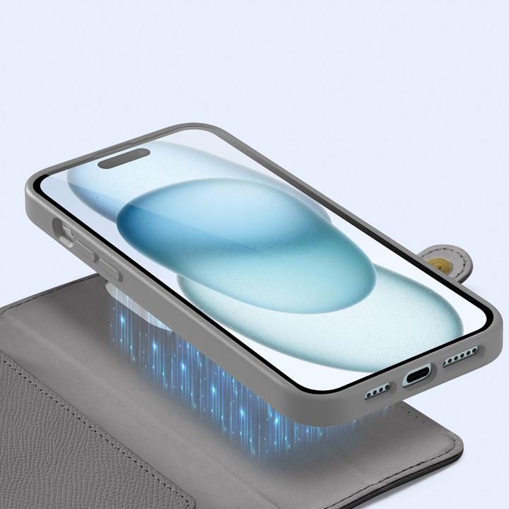 Produktbild Dux Ducis Lawa Leather Case for iPhone 15 - Gray (Apple iPhone 15)