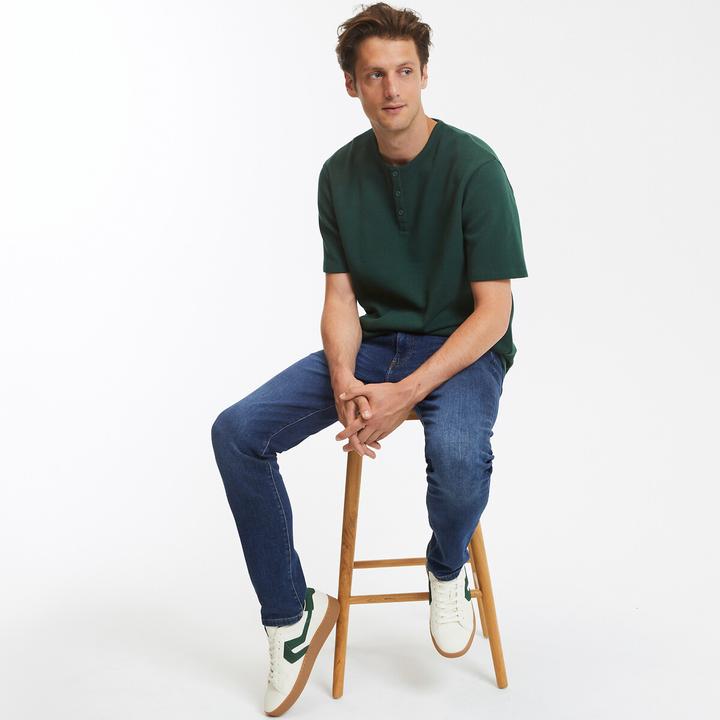 Immagine prodotto La Redoute Collections Maglietta con scollo rotondo e piccola abbottonatura (XXL)