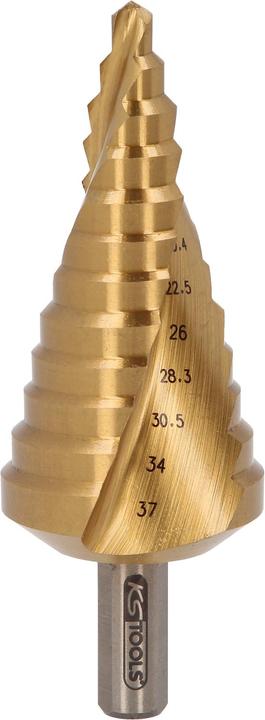 Actual product image KS Tools HSS-TiN step drill (37 millimetres)