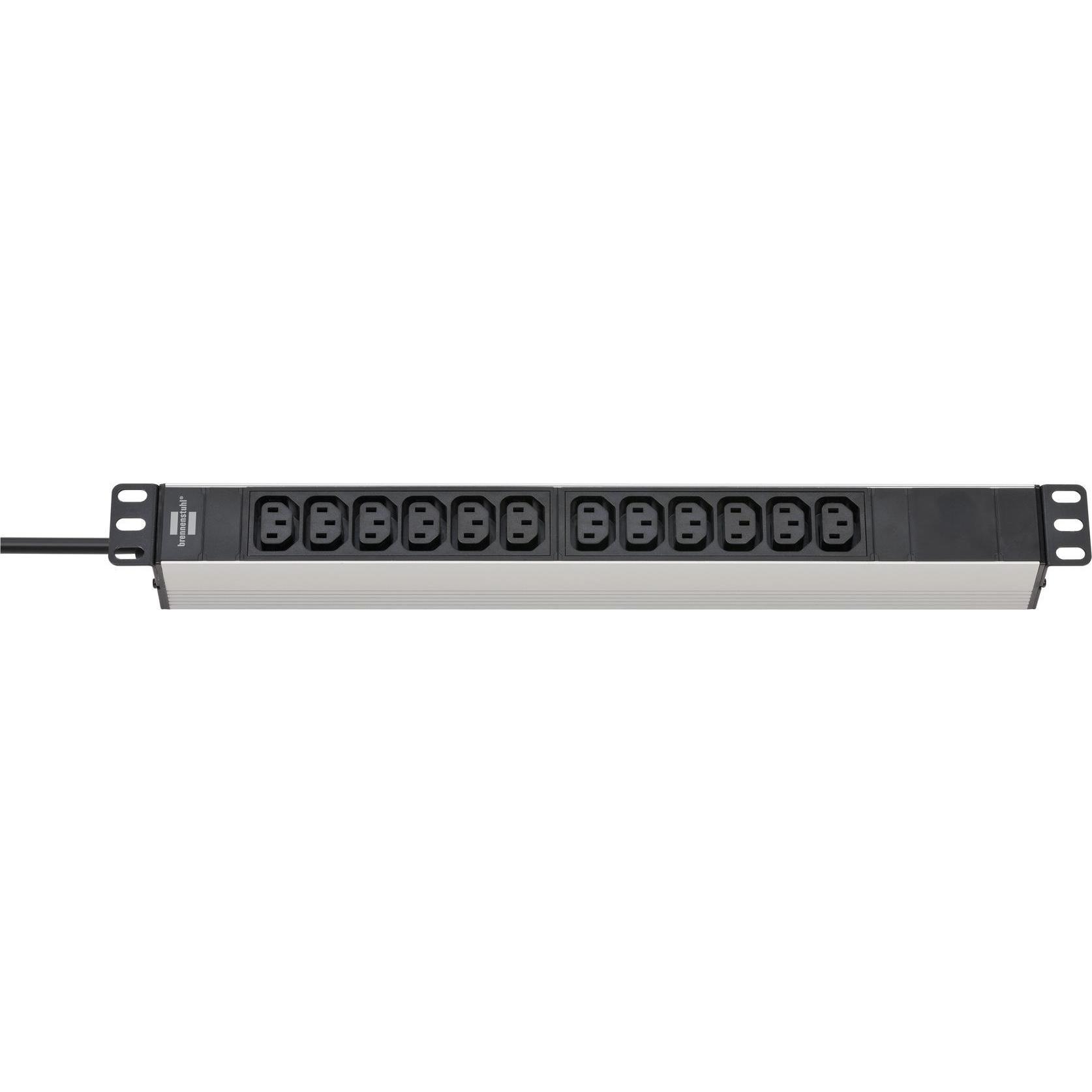 Brennenstuhl Verlängerungskabel 2 m 12 AC-Ausgänge Indoor Schwarz, USV Zubehör