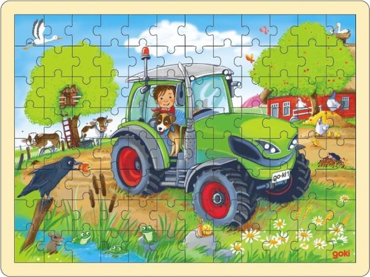 Actual product image Goki Tractor inlay puzzle (96 pieces)