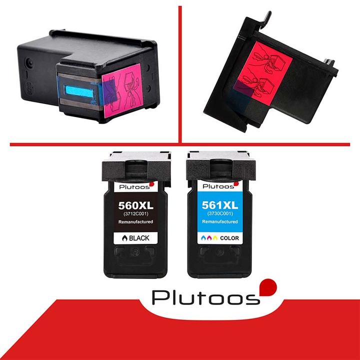 Produktbild Plutoos Canon PG-560 & CL-561 XL Patronen XXL kompatibel, 2er Set BK+CL (Color, BK)