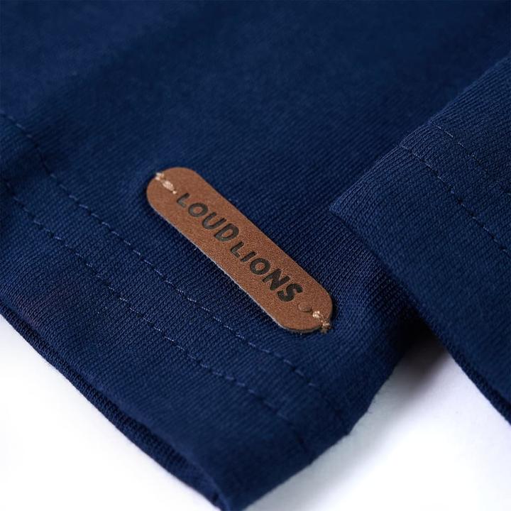 Immagine prodotto VidaXL Camicia a maniche lunghe da bambino blu navy 116,Materiale: 100 (116)