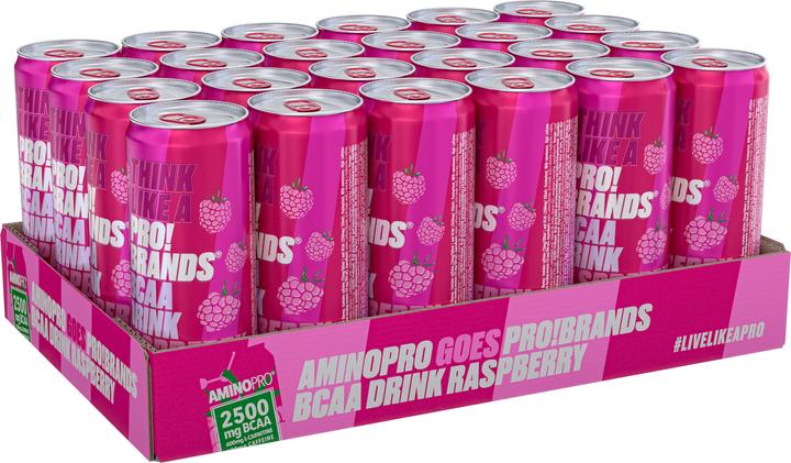 Actual product image Pro!Brands BCAA Drink Raspberry (24x330ml) (Raspberry, 24x)