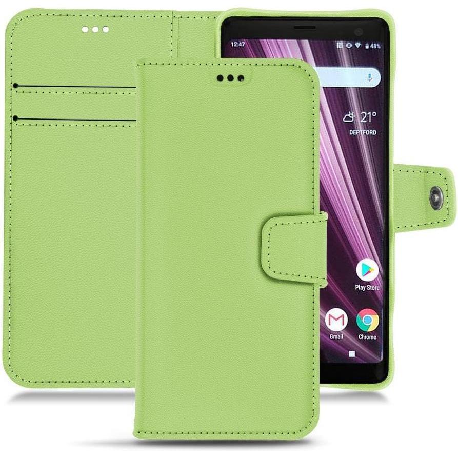 Noreve Lederschutzhülle Wallet (Sony Xperia XZ3), Smartphone Hülle, Grün
