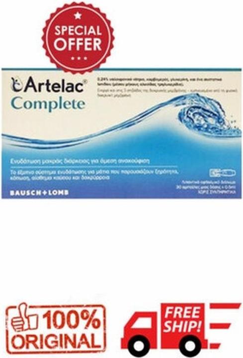 Bausch + Lomb Bausch & Lomb Artelac Complete Eye Lubricant Drops Monodoses 30 Ambules (Augenpflege Fluid, Tag)