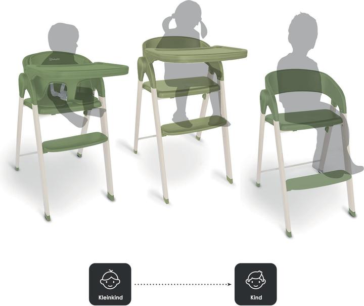 Actual product image BabyGo Levels Highchair khaki/white (Highchair)