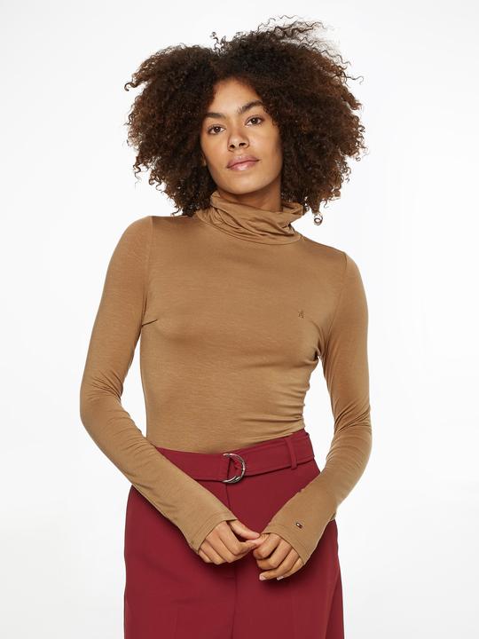 Produktbild Tommy Hilfiger Rollkragenpullover für Damen, schmaler Rollkragenpullover aus weichem Tencel (M)