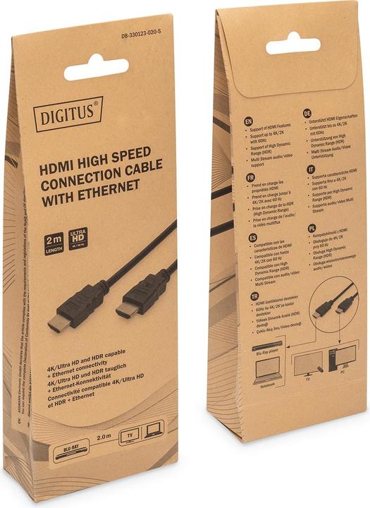 Produktbild Digitus HDMI (Typ A) — HDMI (Typ A) (2 m, HDMI, 2.0)