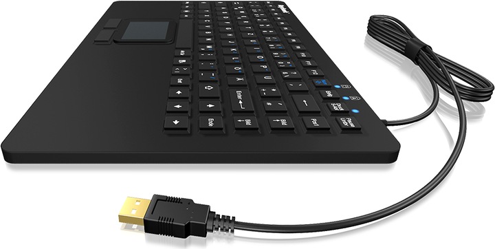 Produktbild KeySonic KSK-5230 IN Silikontastatur mit Touchpad wasserdicht antimikrobisch Industrietastatur hitzebestae... (US, Kabelgebunden)