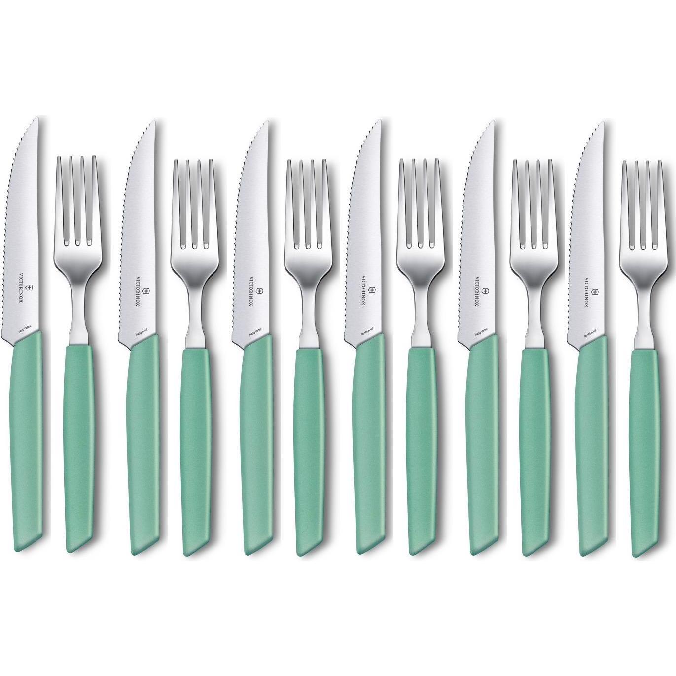 Victorinox Besteck-Set Swiss Modern 12-teilig, Mint, Besteck, Grün