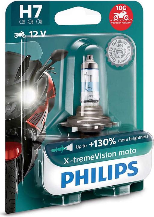 Actual product image Philips Motorcycle headlight lamp XTremeVision Moto (H7)